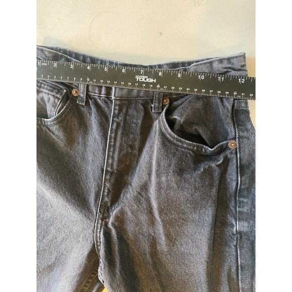 Zara Jeans Womens Sz 2 High Rise Black Distressed Wide Leg Denim Raw Hem Thrash - Picture 7 of 10